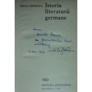 Istoria literaturii germane, contine autograful autorului - Mihai Isbasescu